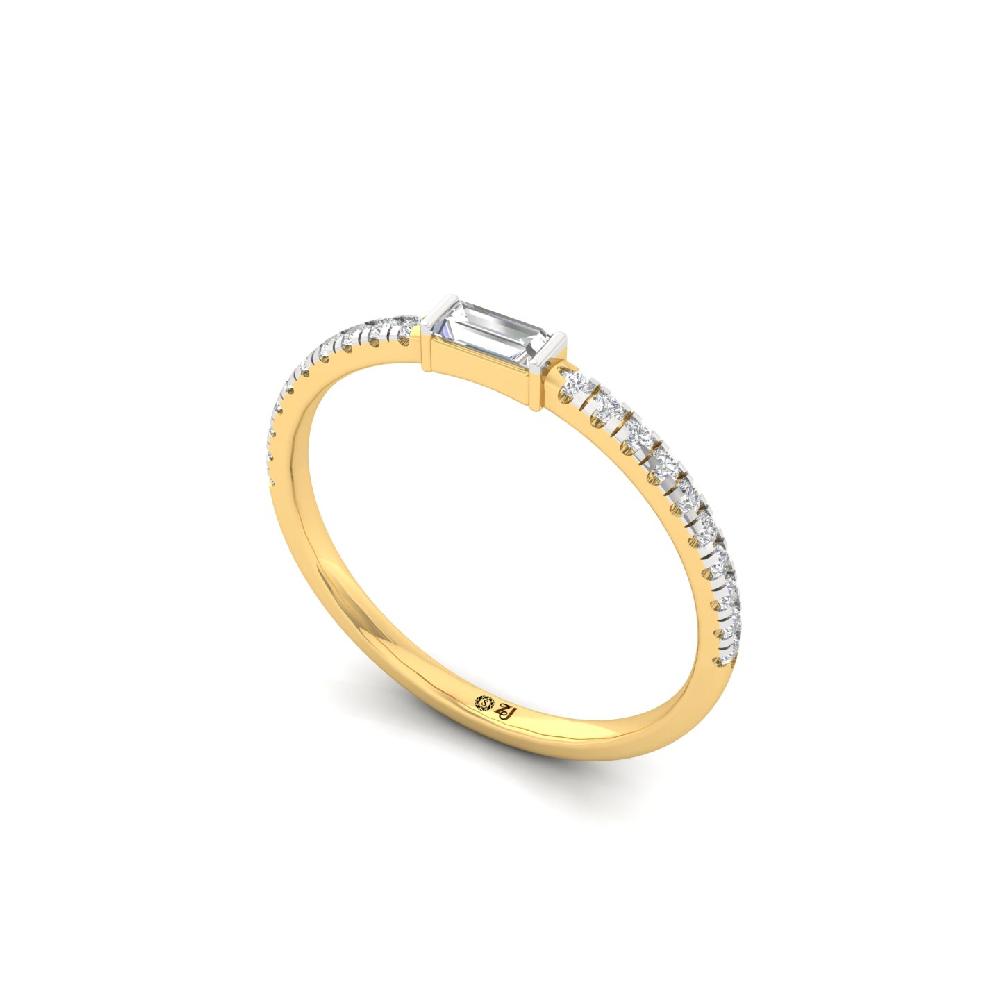 Baguette Centered CVD lab Grown Diamond Band for Women