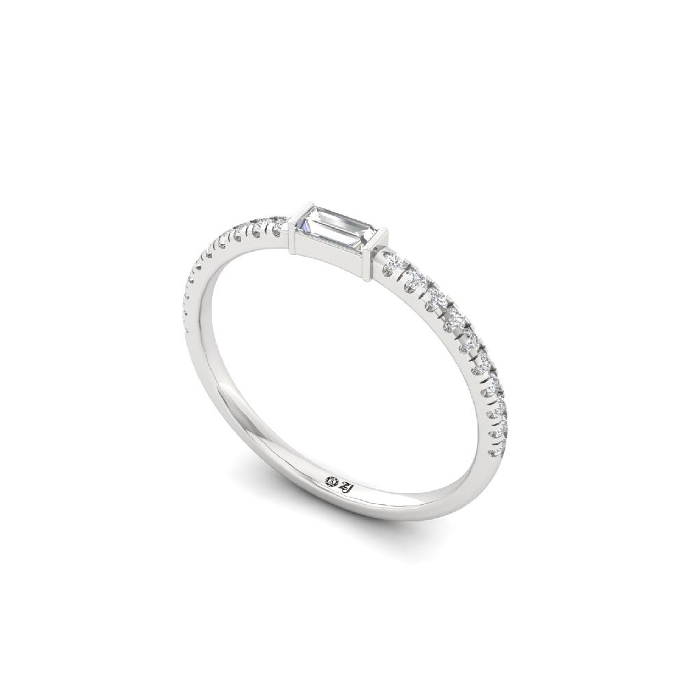 Baguette Centered CVD lab Grown Diamond Band for Women