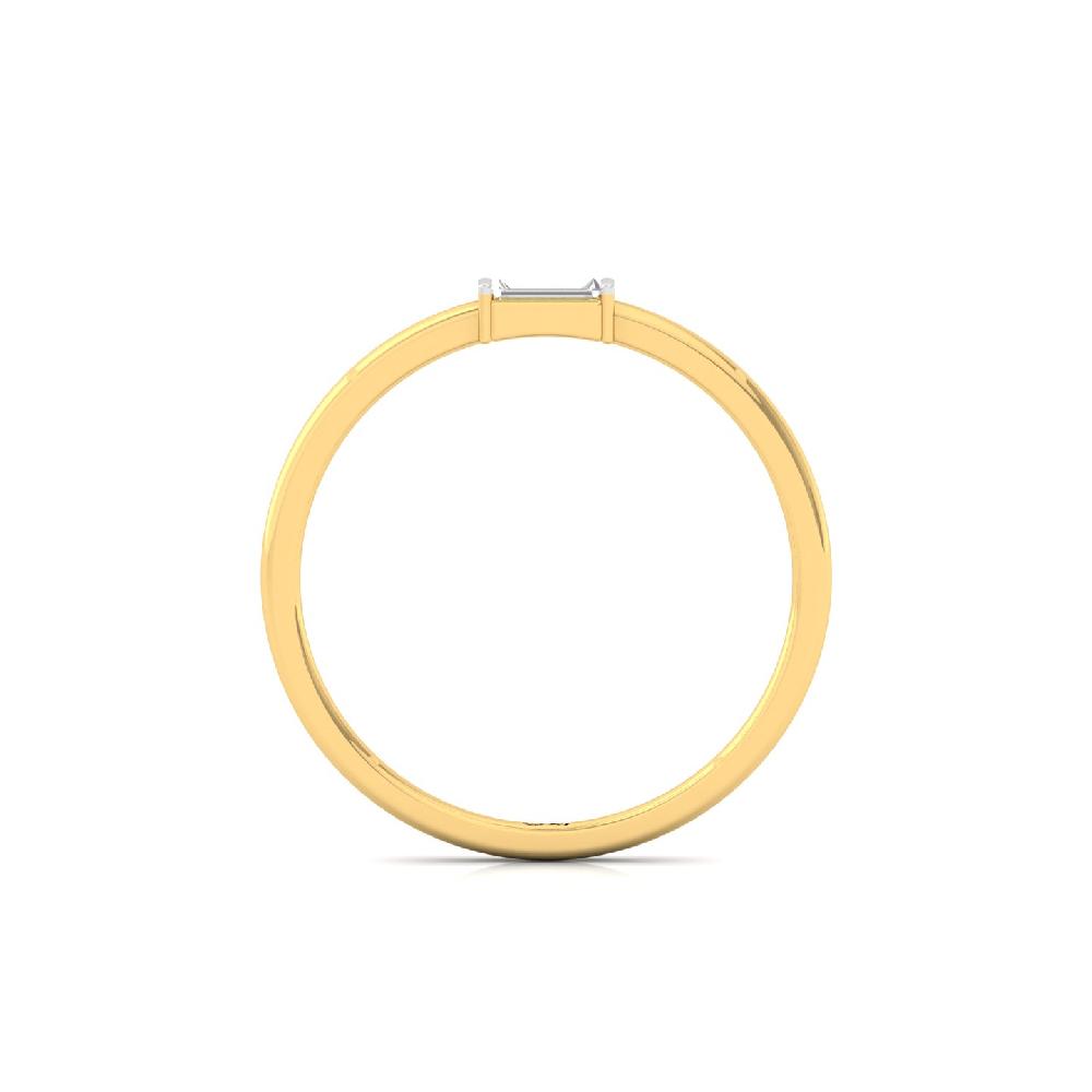 0.10 Ct Sleek Baguette Cut CVD Lab Grown Diamond Minimalist Ring