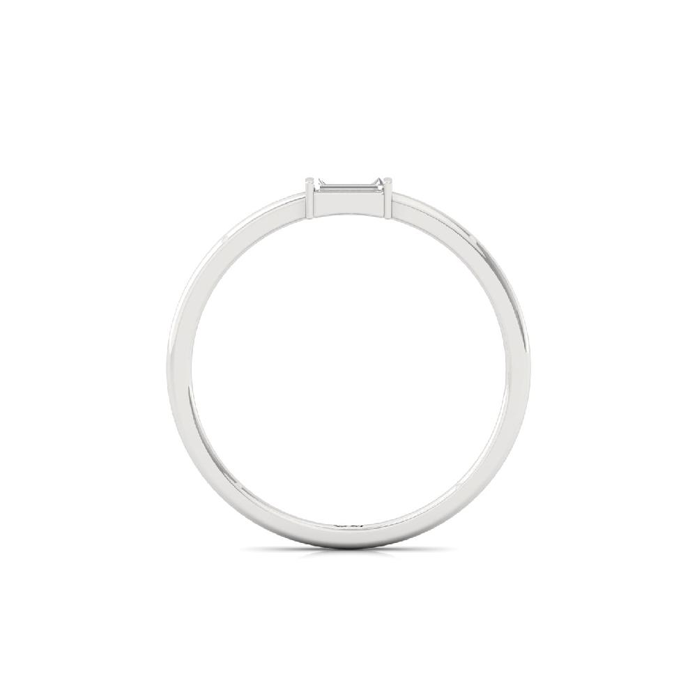 0.10 Ct Sleek Baguette Cut CVD Lab Grown Diamond Minimalist Ring