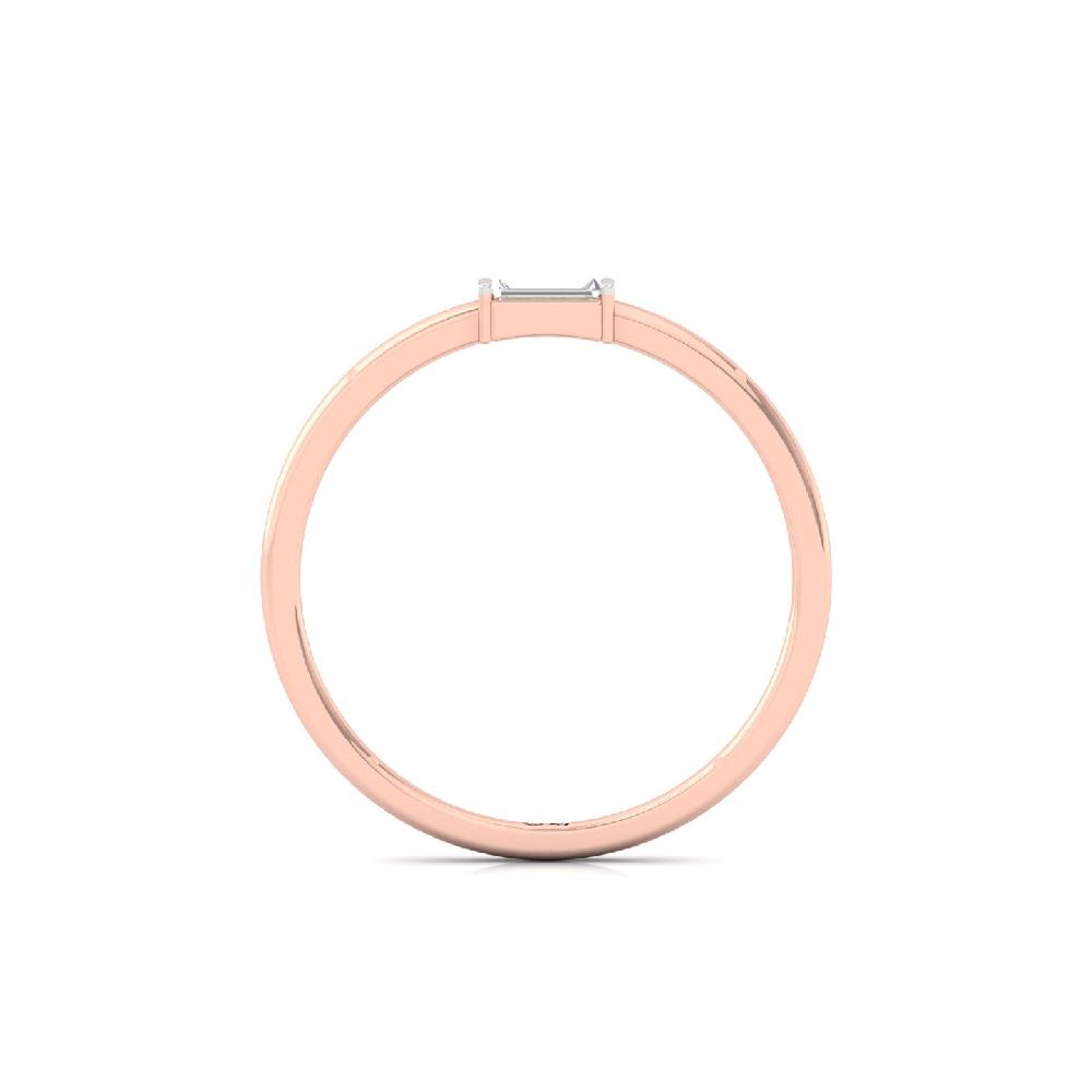 0.10 Ct Sleek Baguette Cut CVD Lab Grown Diamond Minimalist Ring