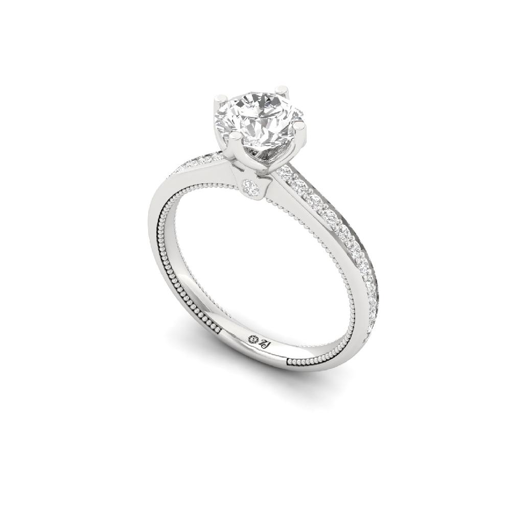 1.05 CT Round Solitaire CVD lab Grown Diamond Ring