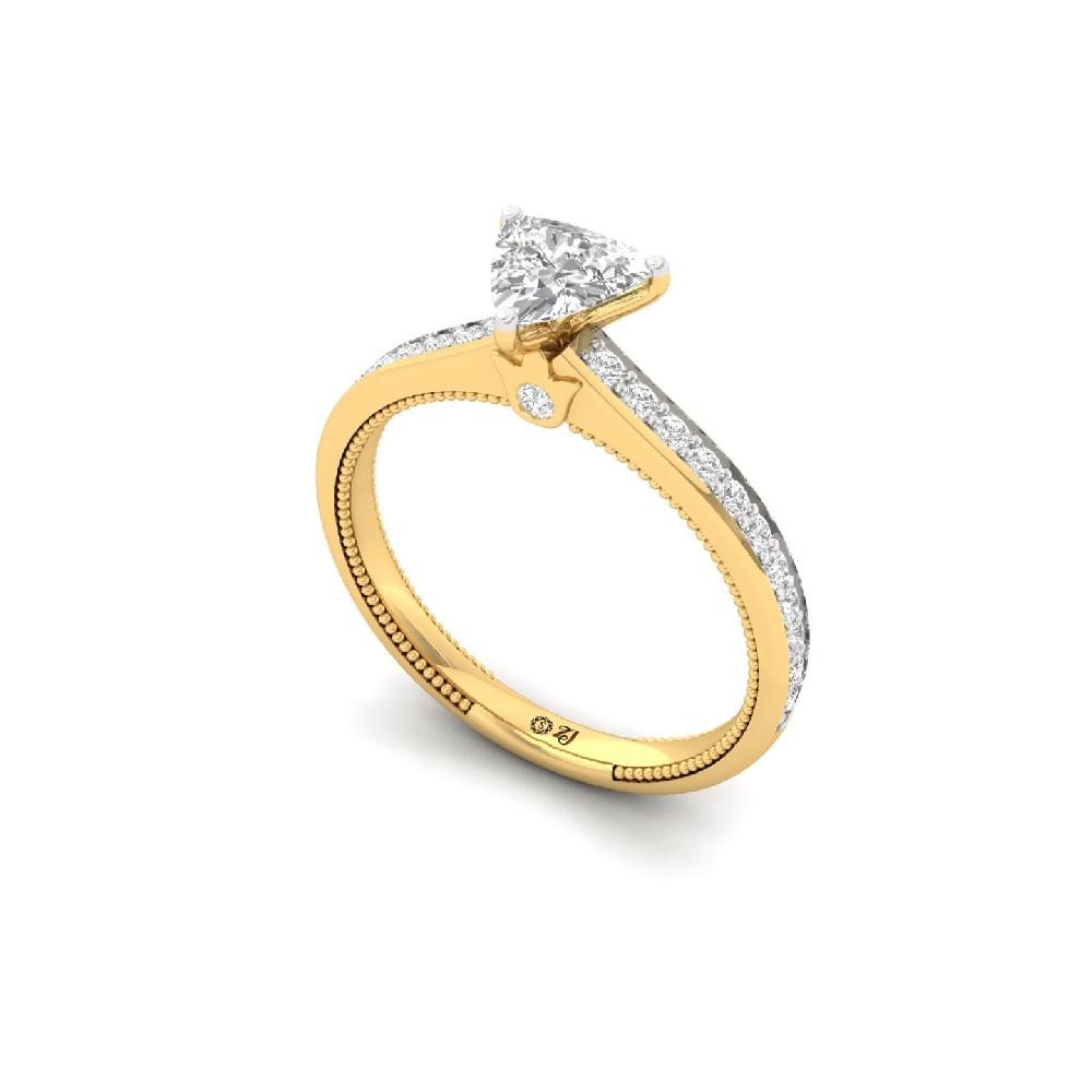 Celestial Trillion 0.50 CT Solitaire CVD Lab Grown Diamond Engagement Ring 