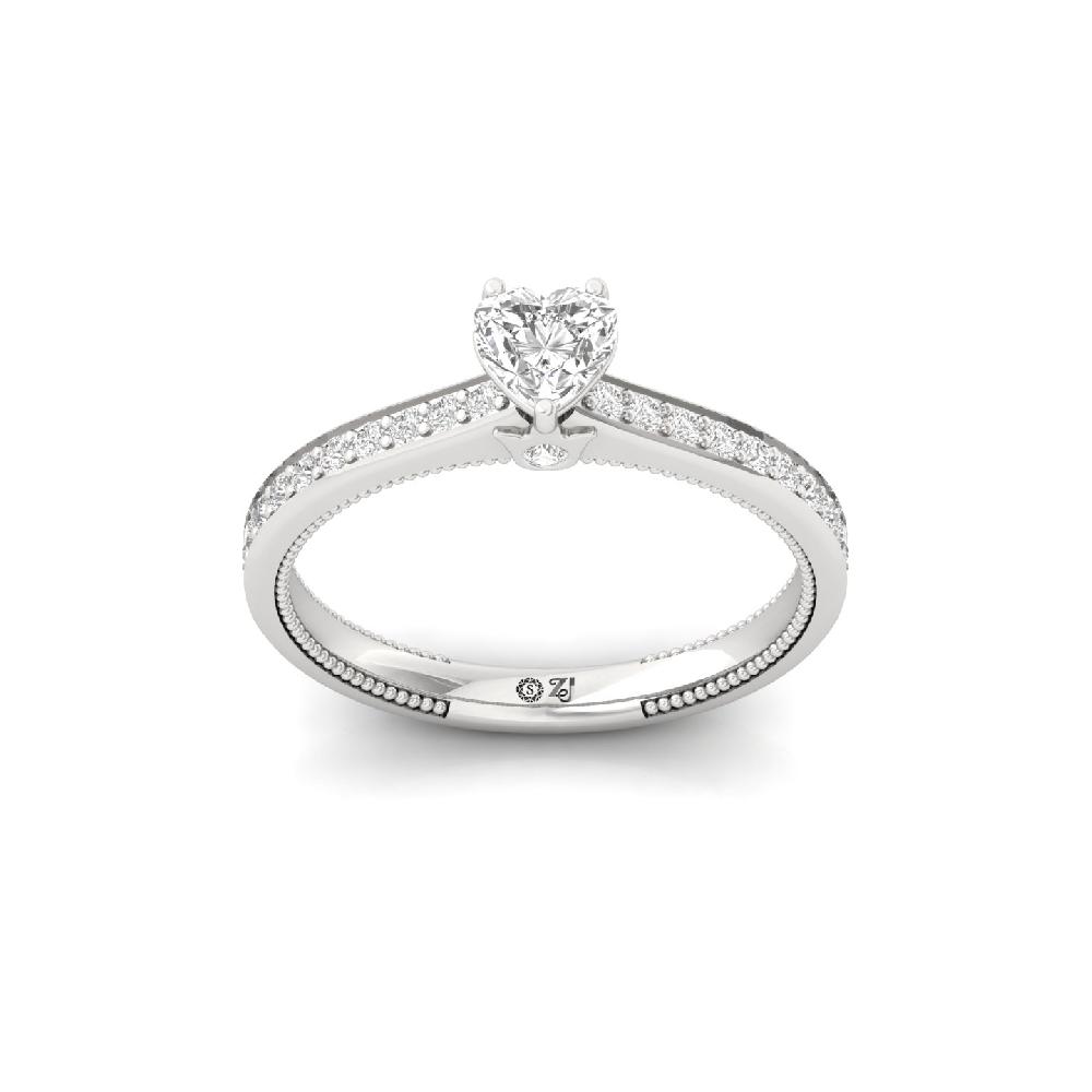 Lover?s Embrace 0.44 CT Heart Cut Solitaire CVD Lab Grown  Diamond Ring