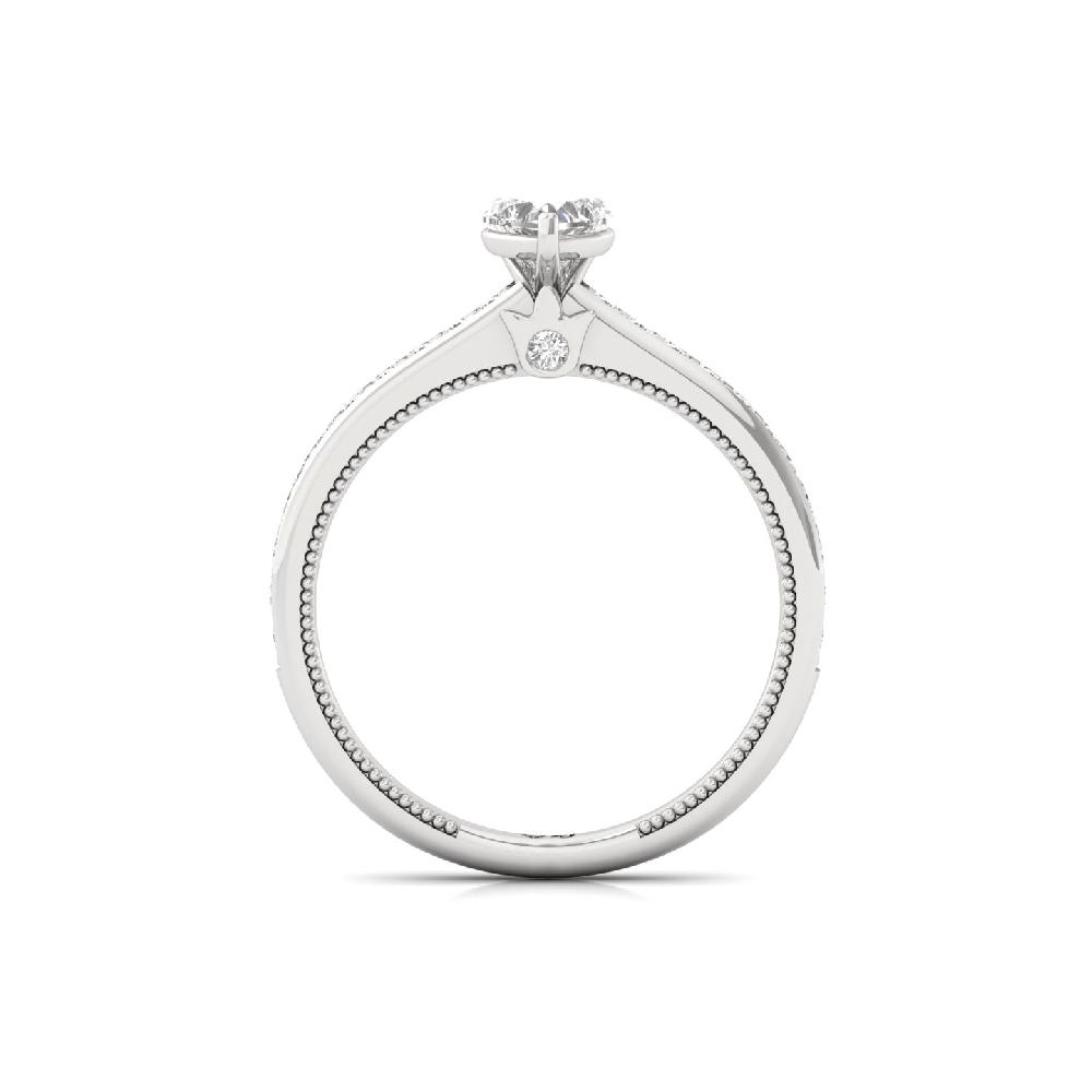Lover?s Embrace 0.44 CT Heart Cut Solitaire CVD Lab Grown  Diamond Ring