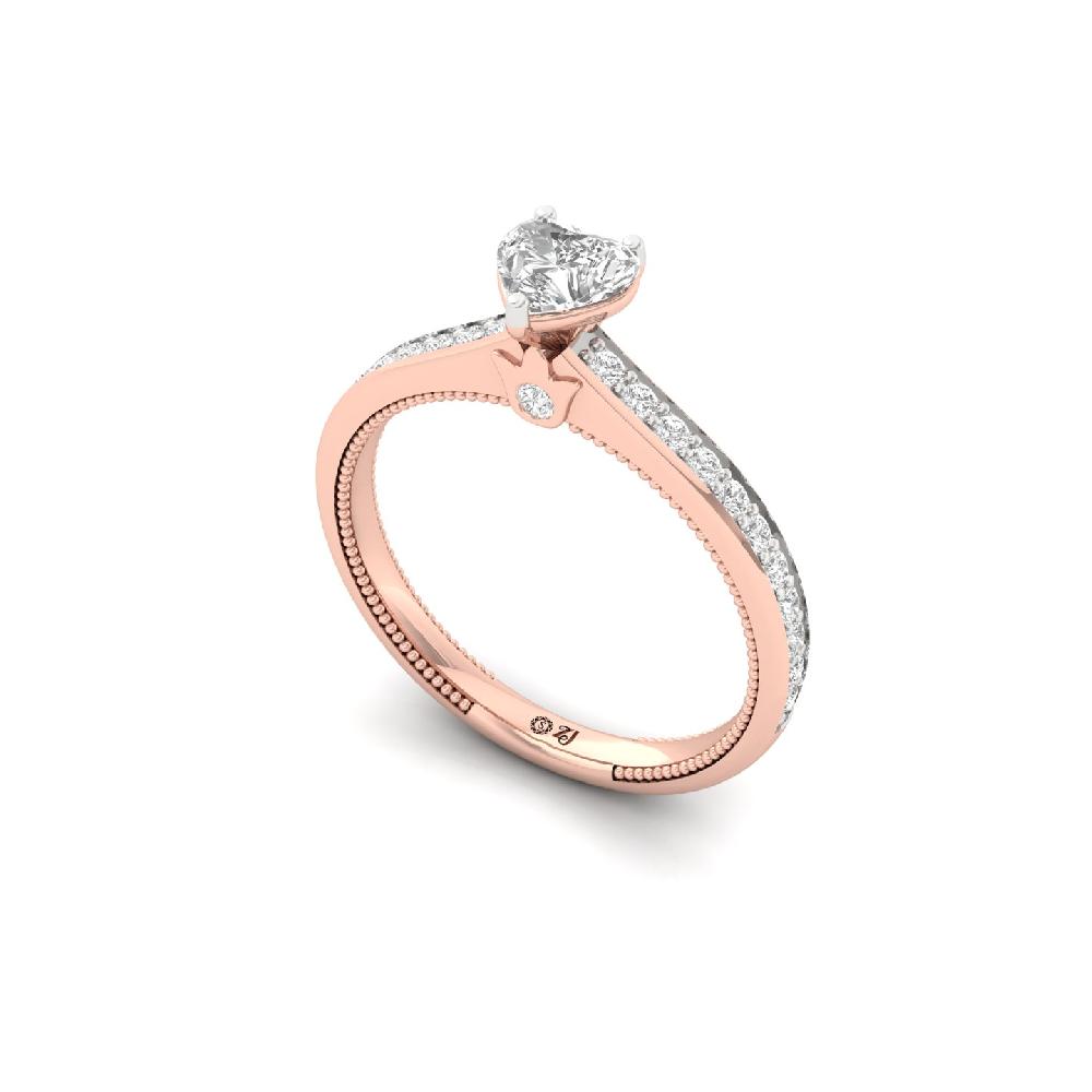 Lover?s Embrace 0.44 CT Heart Cut Solitaire CVD Lab Grown  Diamond Ring