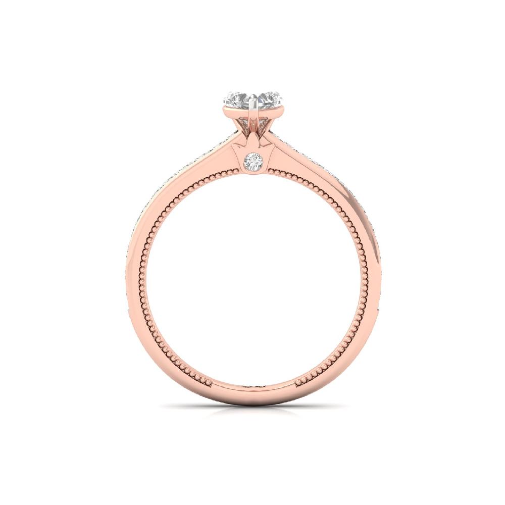 Lover?s Embrace 0.44 CT Heart Cut Solitaire CVD Lab Grown  Diamond Ring