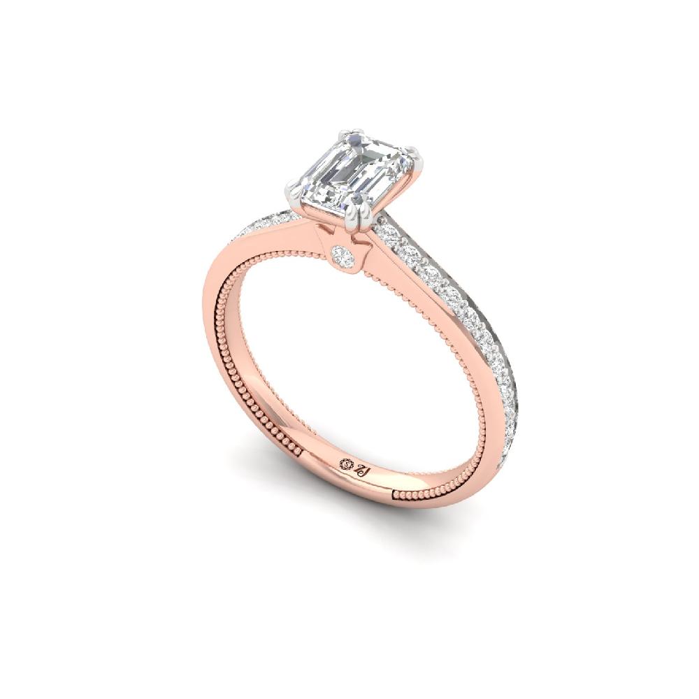 Timeless Grace 0.73Ct Emerald Cut CVD Lab Grown Diamond Ring