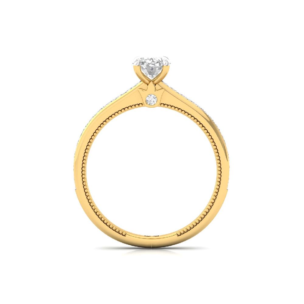 0.75 CT Oval Cut CVD Lab Grown Diamond Engagement Ring