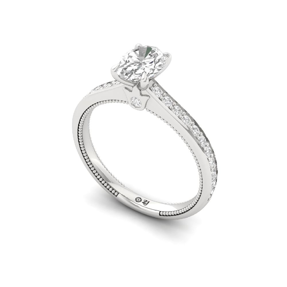 0.75 CT Oval Cut CVD Lab Grown Diamond Engagement Ring