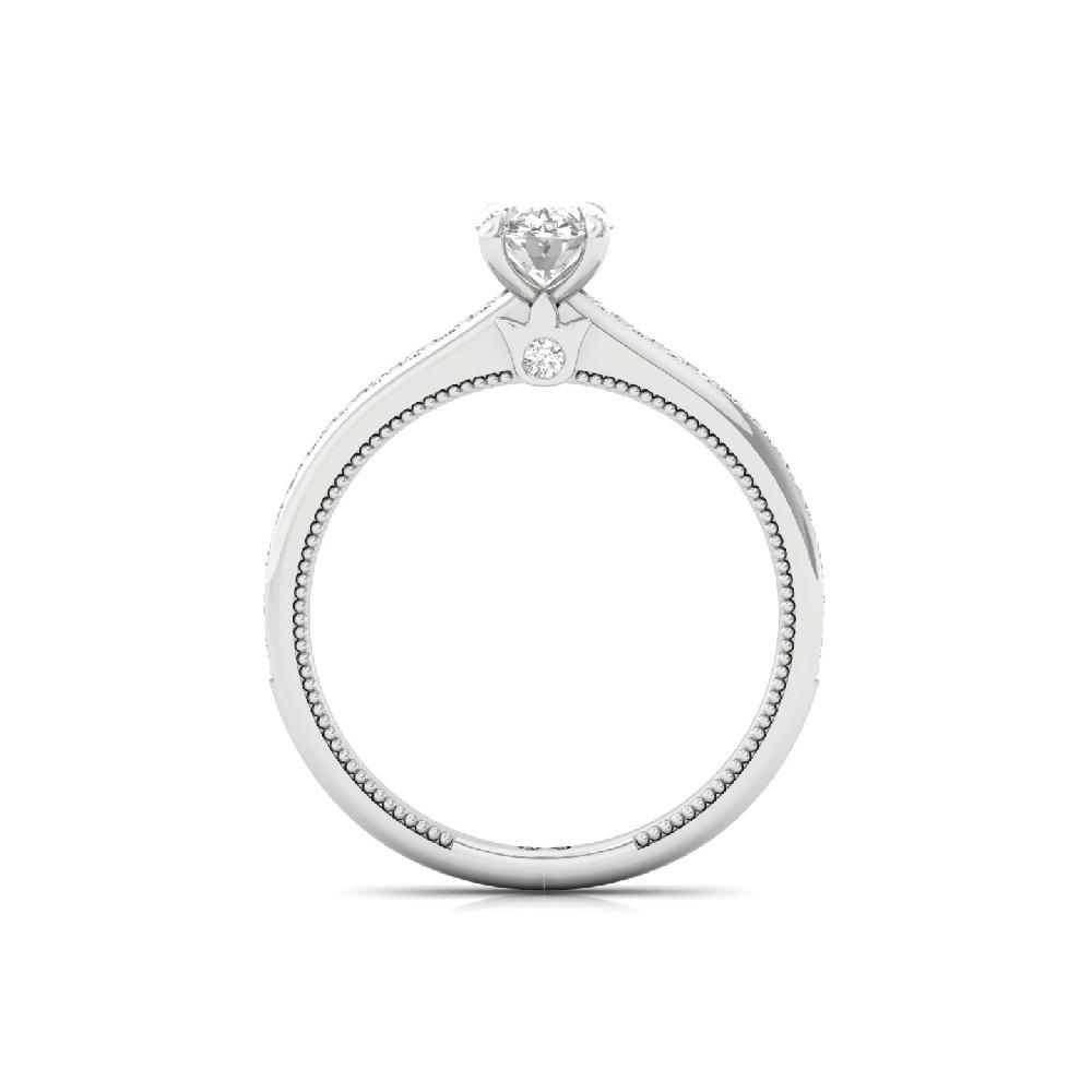 0.75 CT Oval Cut CVD Lab Grown Diamond Engagement Ring