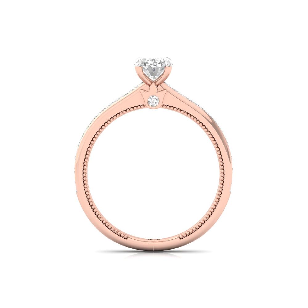 0.75 CT Oval Cut CVD Lab Grown Diamond Engagement Ring