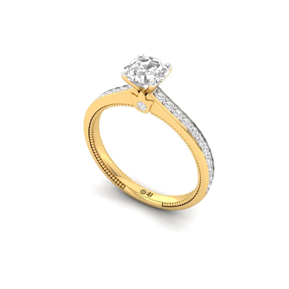 0.92 CT Octagon Cut CVD Lab Grown Diamond Ring 