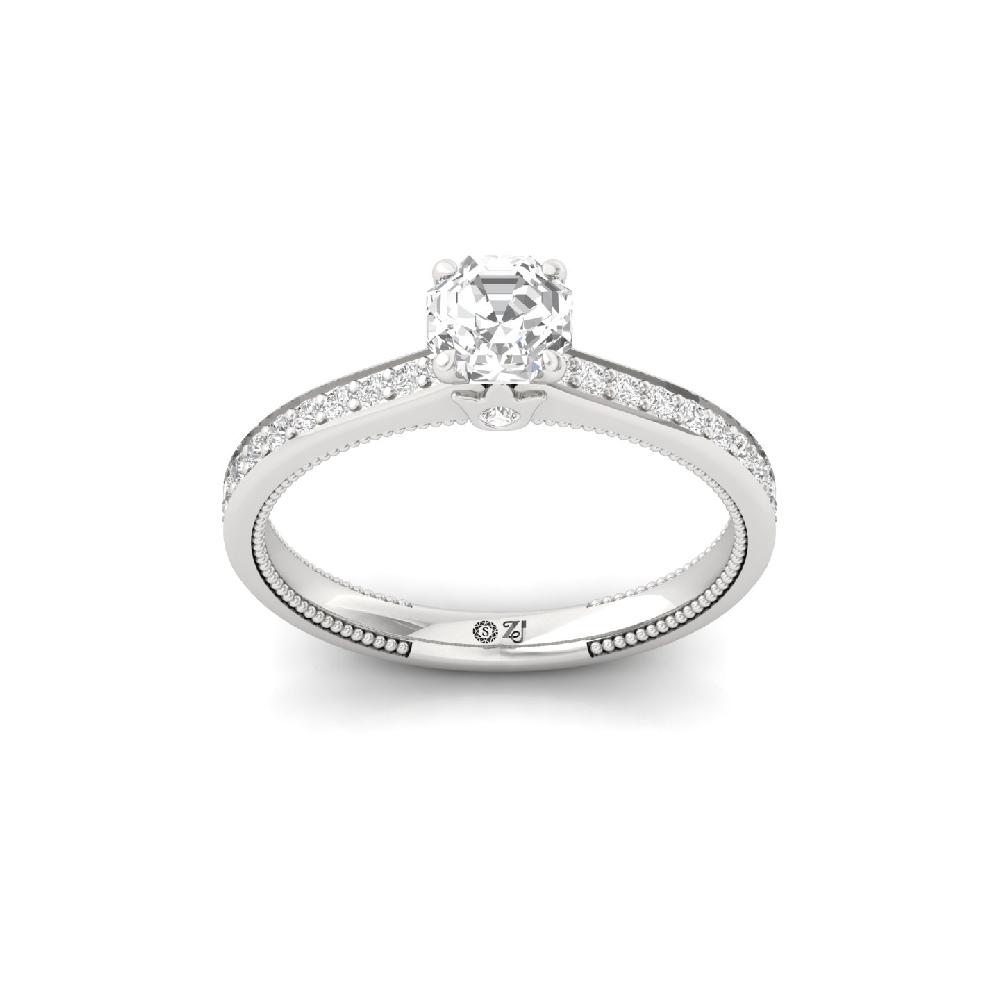 0.92 CT Octagon Cut CVD Lab Grown Diamond Ring 