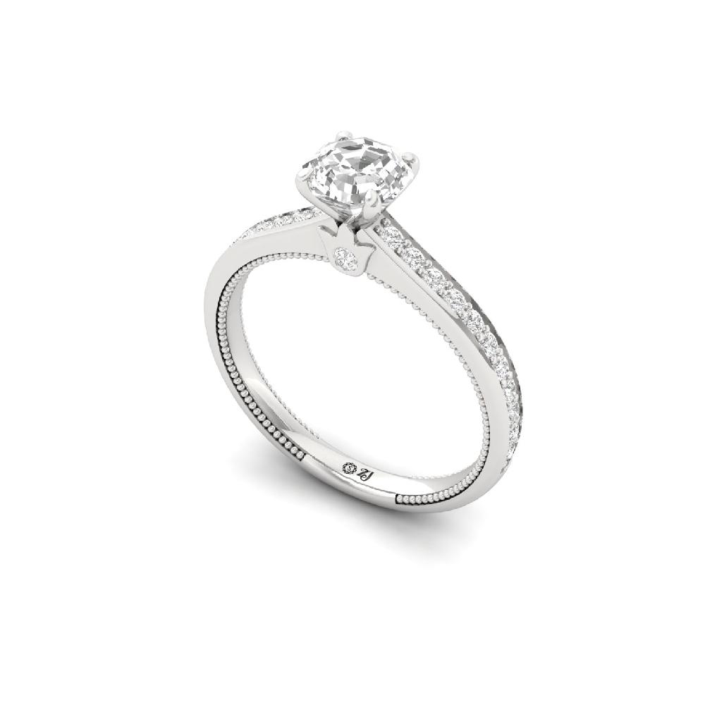 0.92 CT Octagon Cut CVD Lab Grown Diamond Ring 