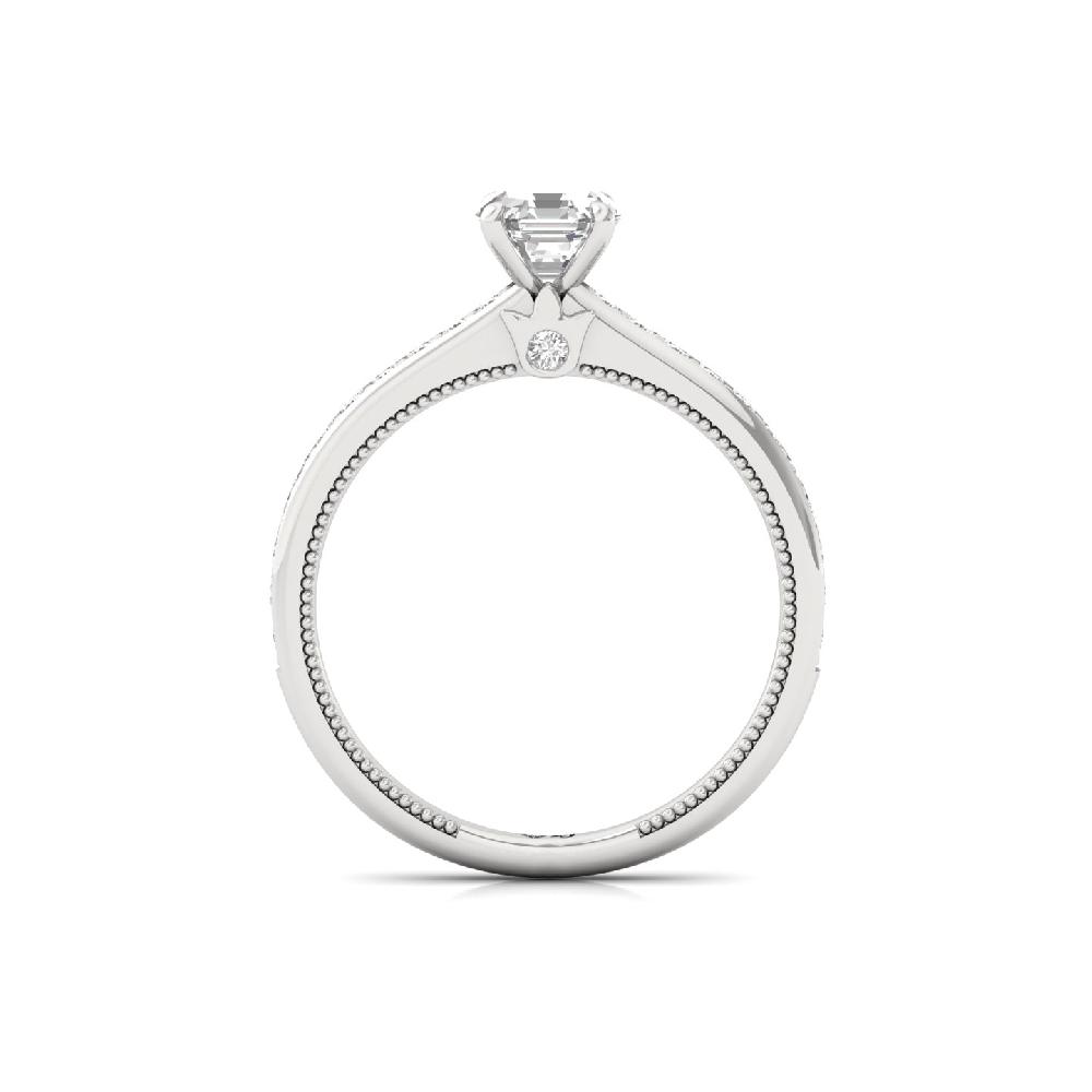 0.92 CT Octagon Cut CVD Lab Grown Diamond Ring 