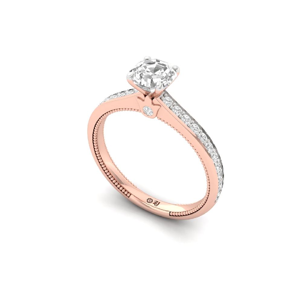 0.92 CT Octagon Cut CVD Lab Grown Diamond Ring 