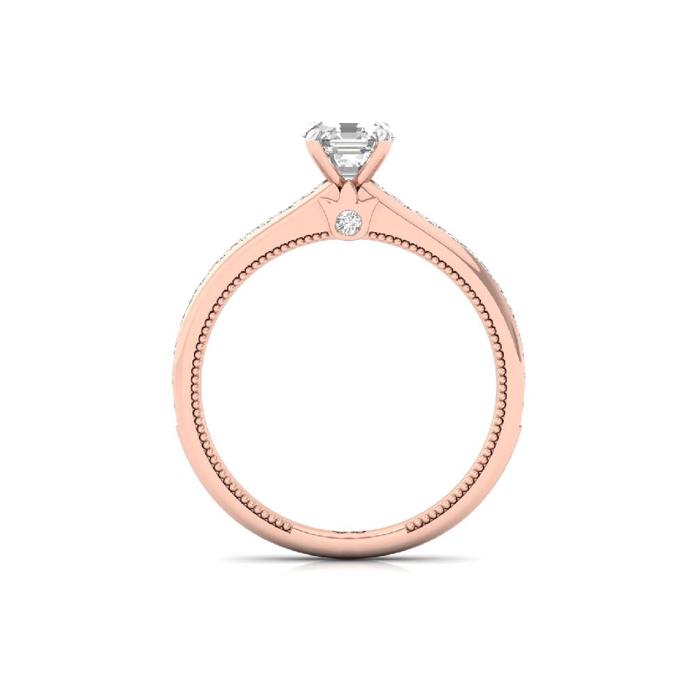 0.92 CT Octagon Cut CVD Lab Grown Diamond Ring 