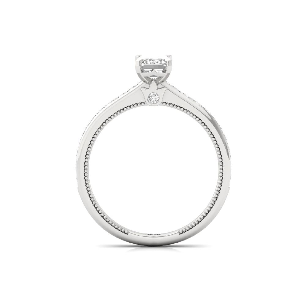 0.76 CT Emerald Cut Solitaire CVD lab grown Diamond Ring
