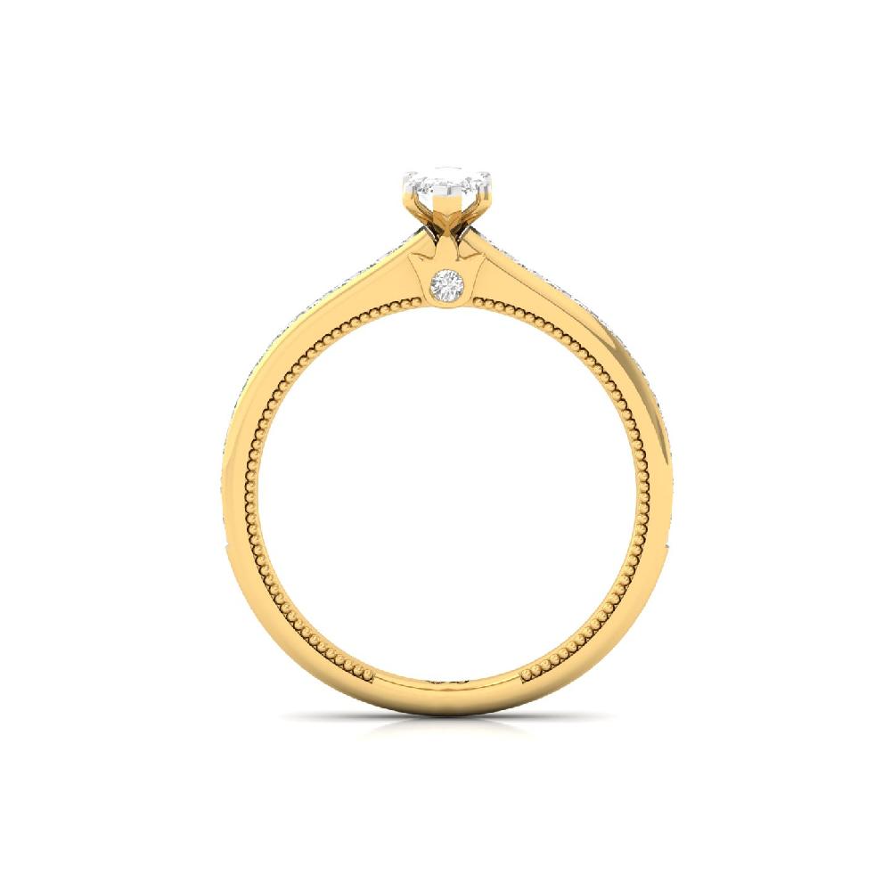 0.42 CT Marquise Cut Solitaire CVD lab Grown Diamond Ring 