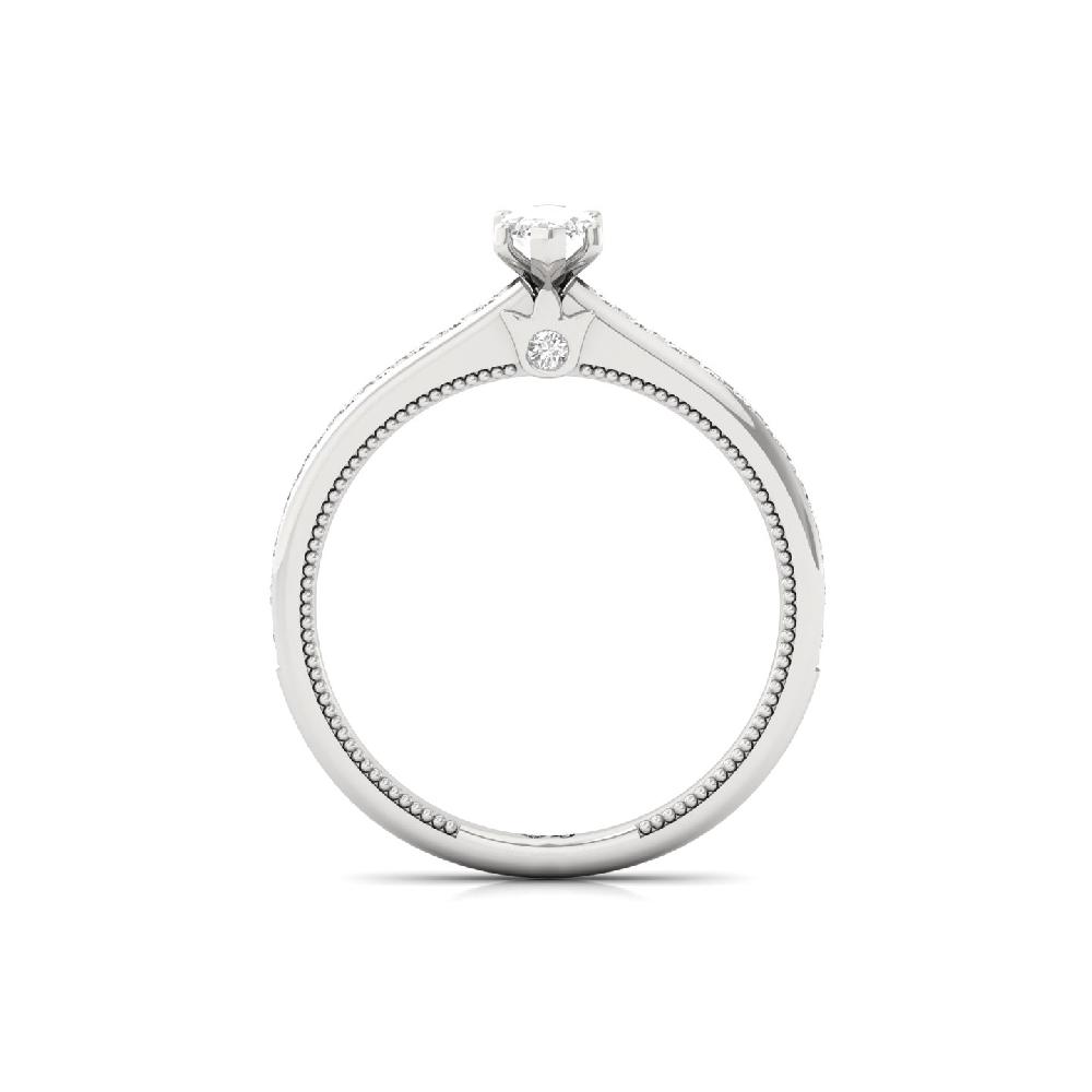 0.42 CT Marquise Cut Solitaire CVD lab Grown Diamond Ring 