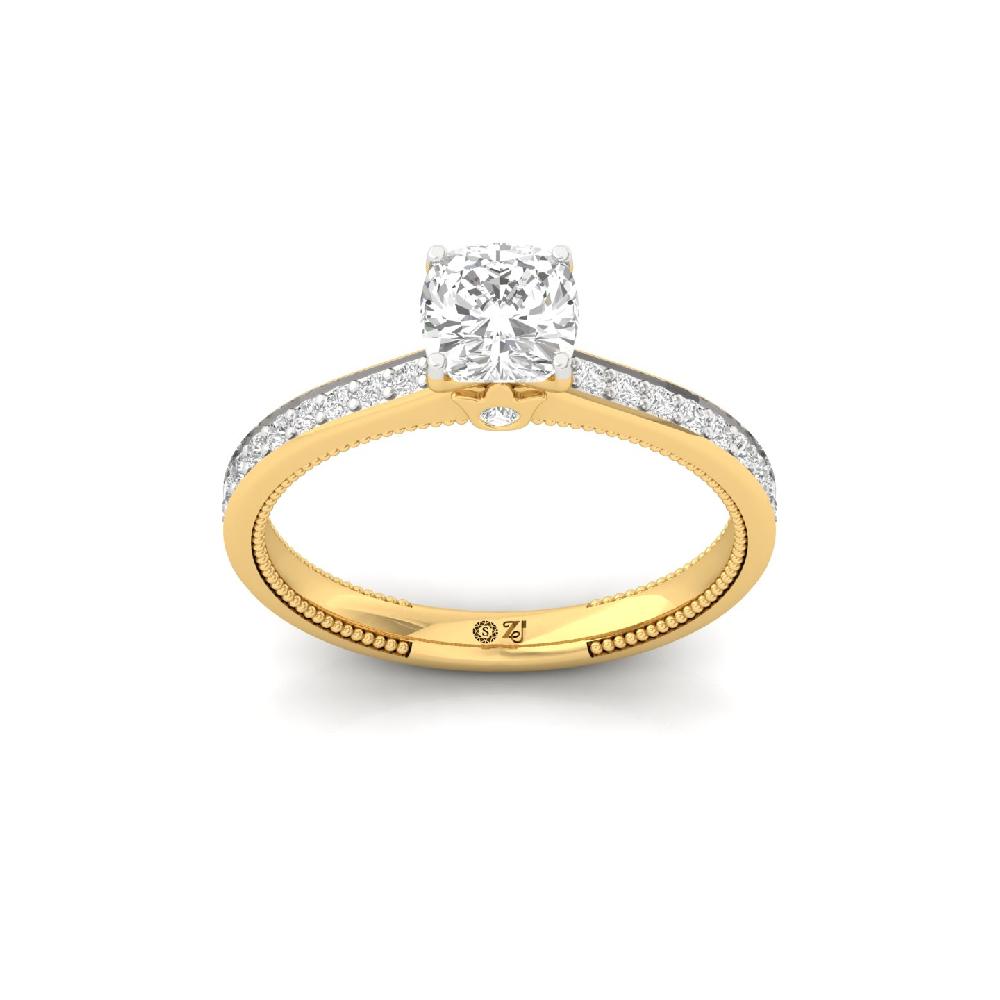 Royal Radiance 1.12 CT Cushion Cut CVD Diamond Ring