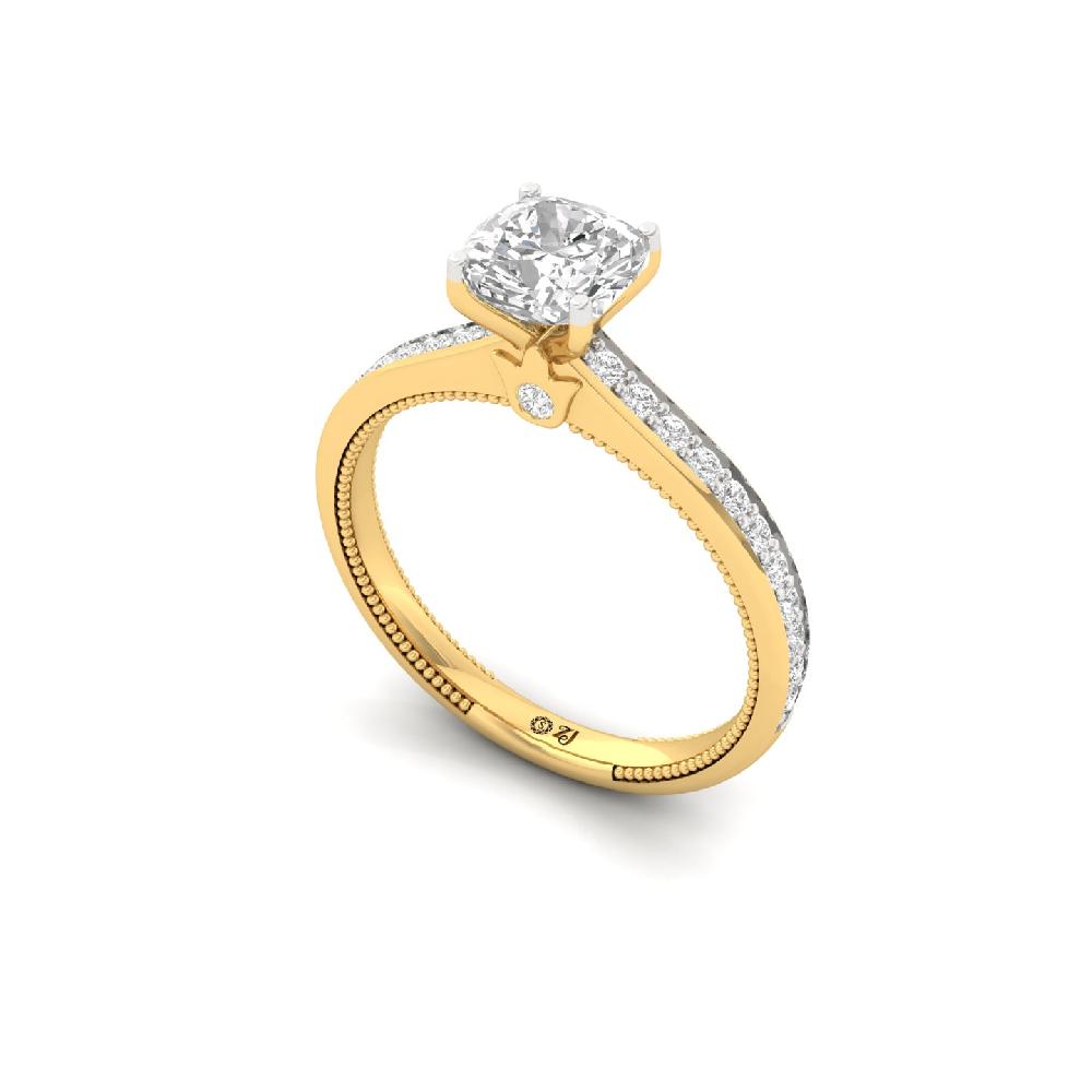 Royal Radiance 1.12 CT Cushion Cut CVD Diamond Ring