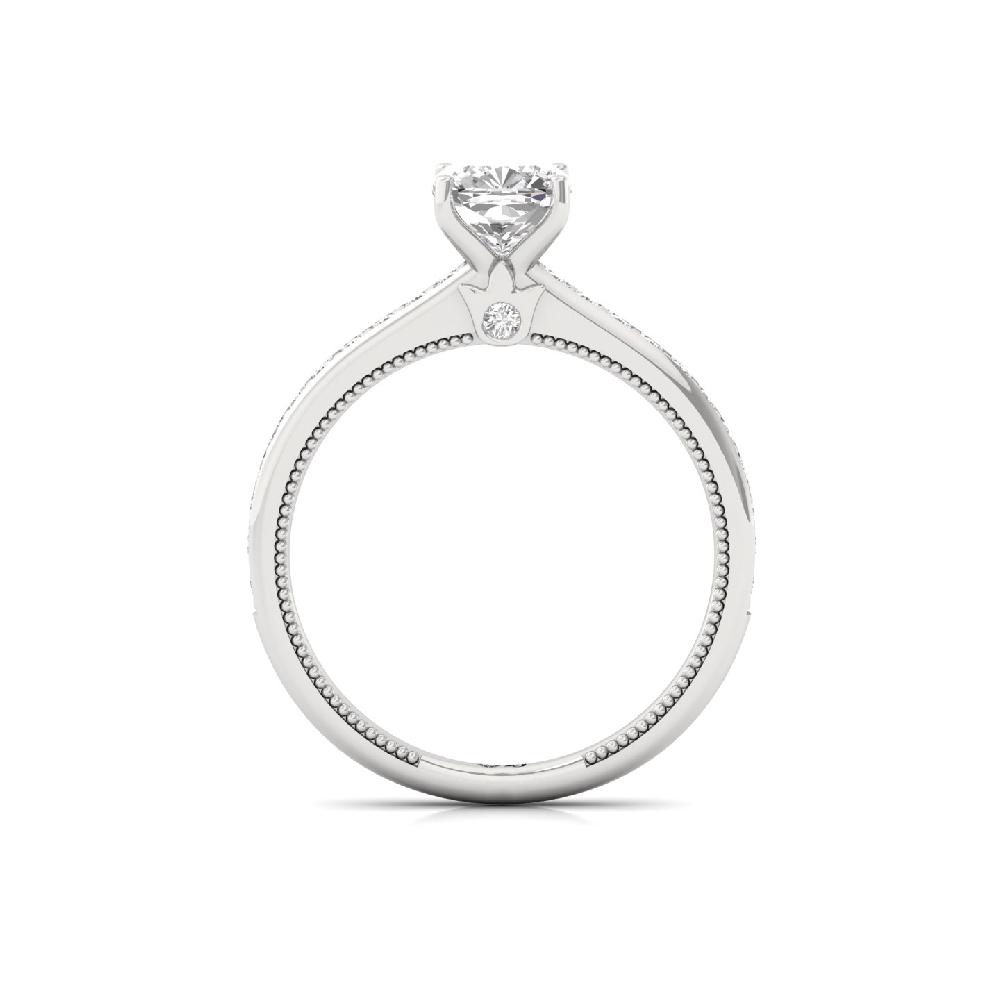 Royal Radiance 1.12 CT Cushion Cut CVD Diamond Ring