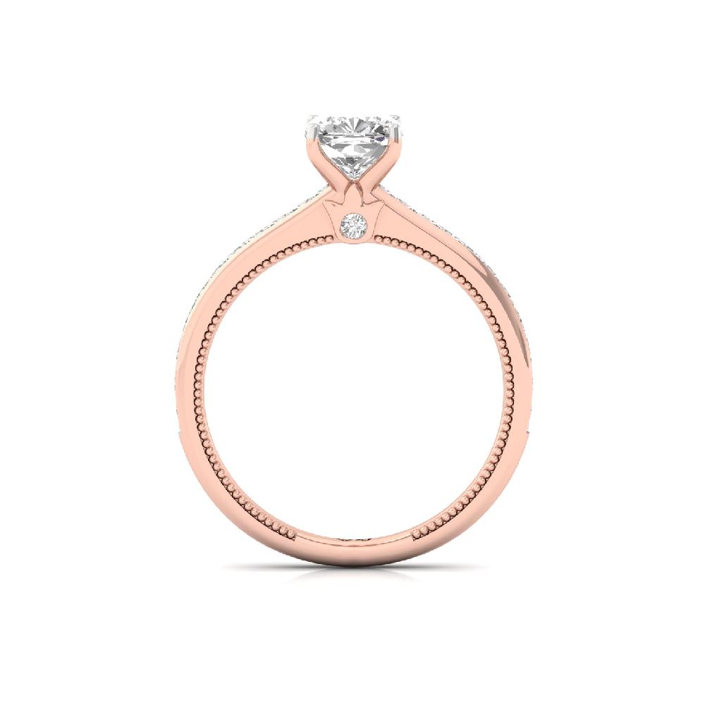 Royal Radiance 1.12 CT Cushion Cut CVD Diamond Ring
