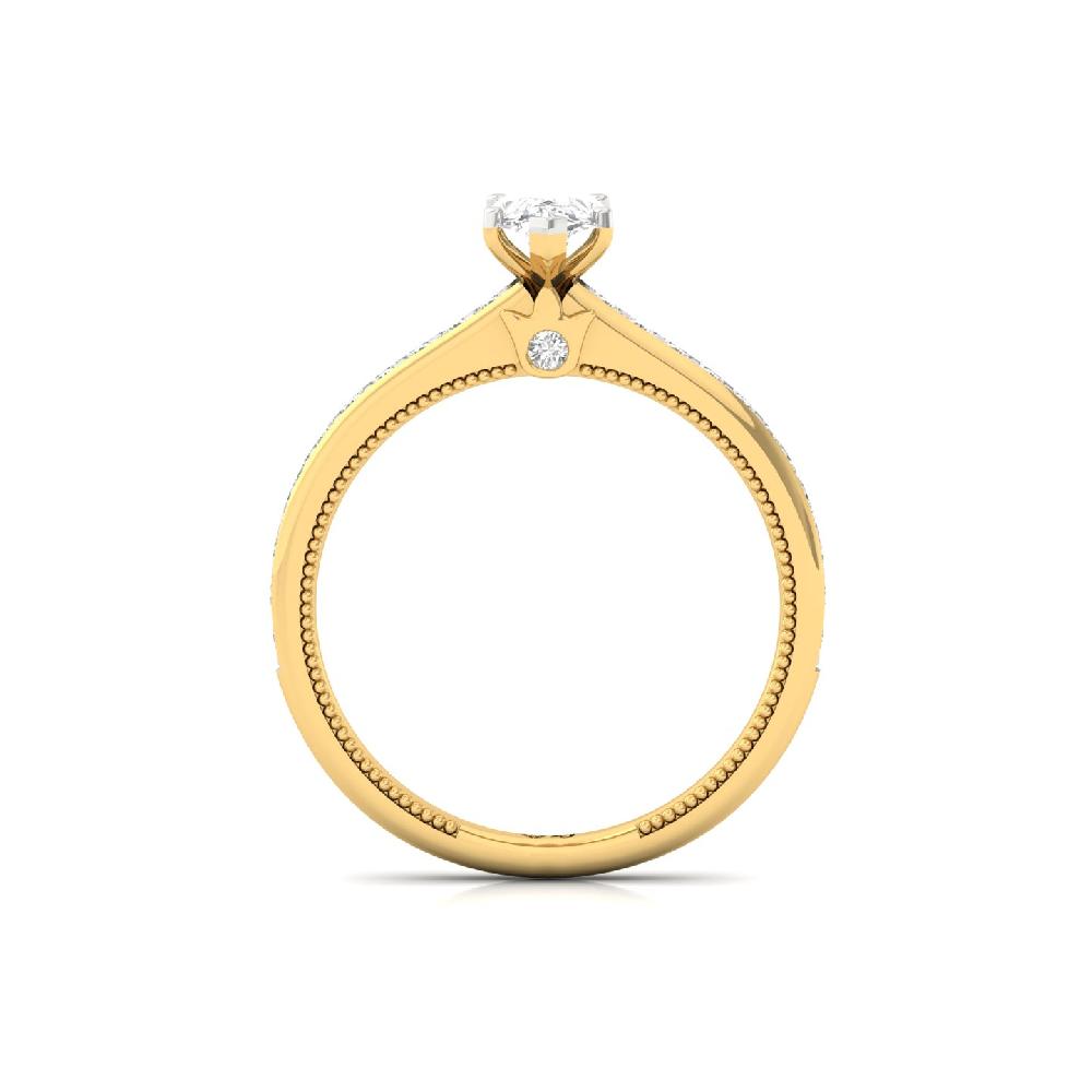 0.75 CT Pear Cut Solitaire CVD Lab Grown Diamond Ring