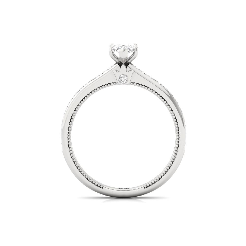0.75 CT Pear Cut Solitaire CVD Lab Grown Diamond Ring