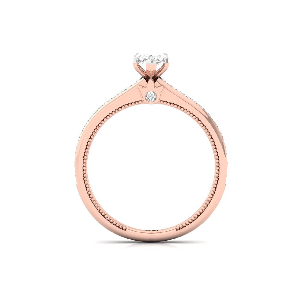0.75 CT Pear Cut Solitaire CVD Lab Grown Diamond Ring