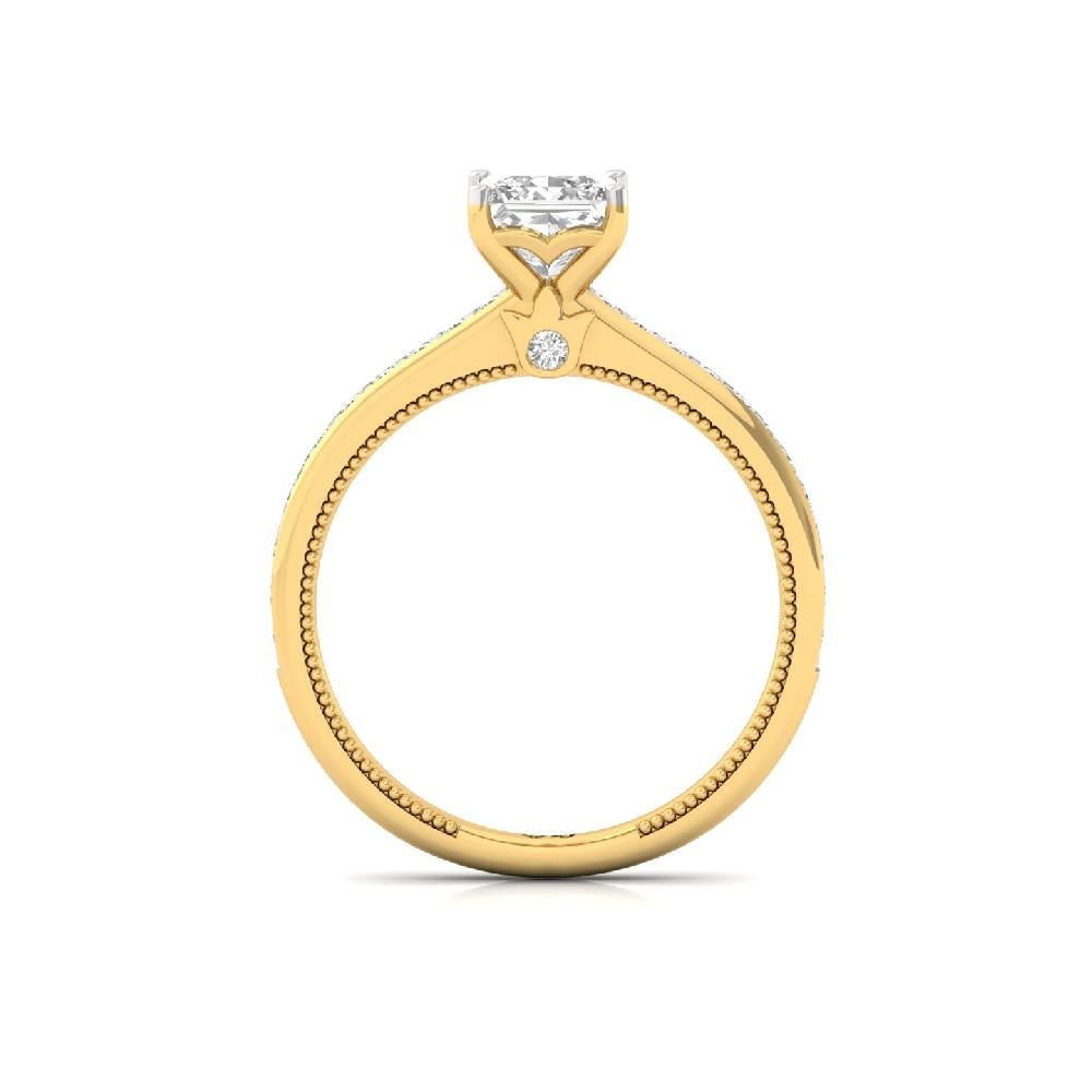 1.00Ct Princess Cut Solitaire CVD Lab Grown Diamond Ring 