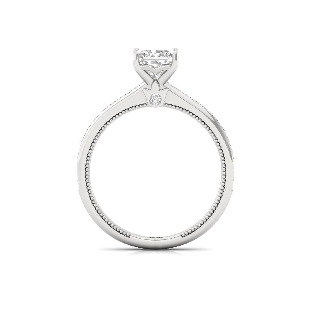 1.00Ct Princess Cut Solitaire CVD Lab Grown Diamond Ring 