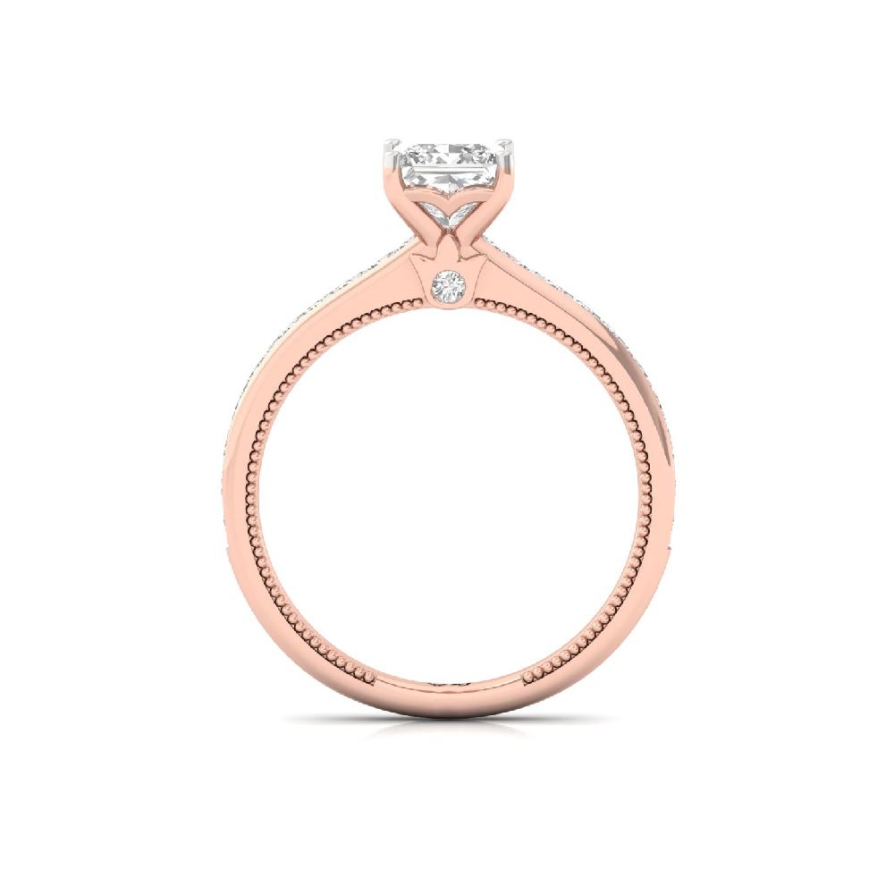 1.00Ct Princess Cut Solitaire CVD Lab Grown Diamond Ring 