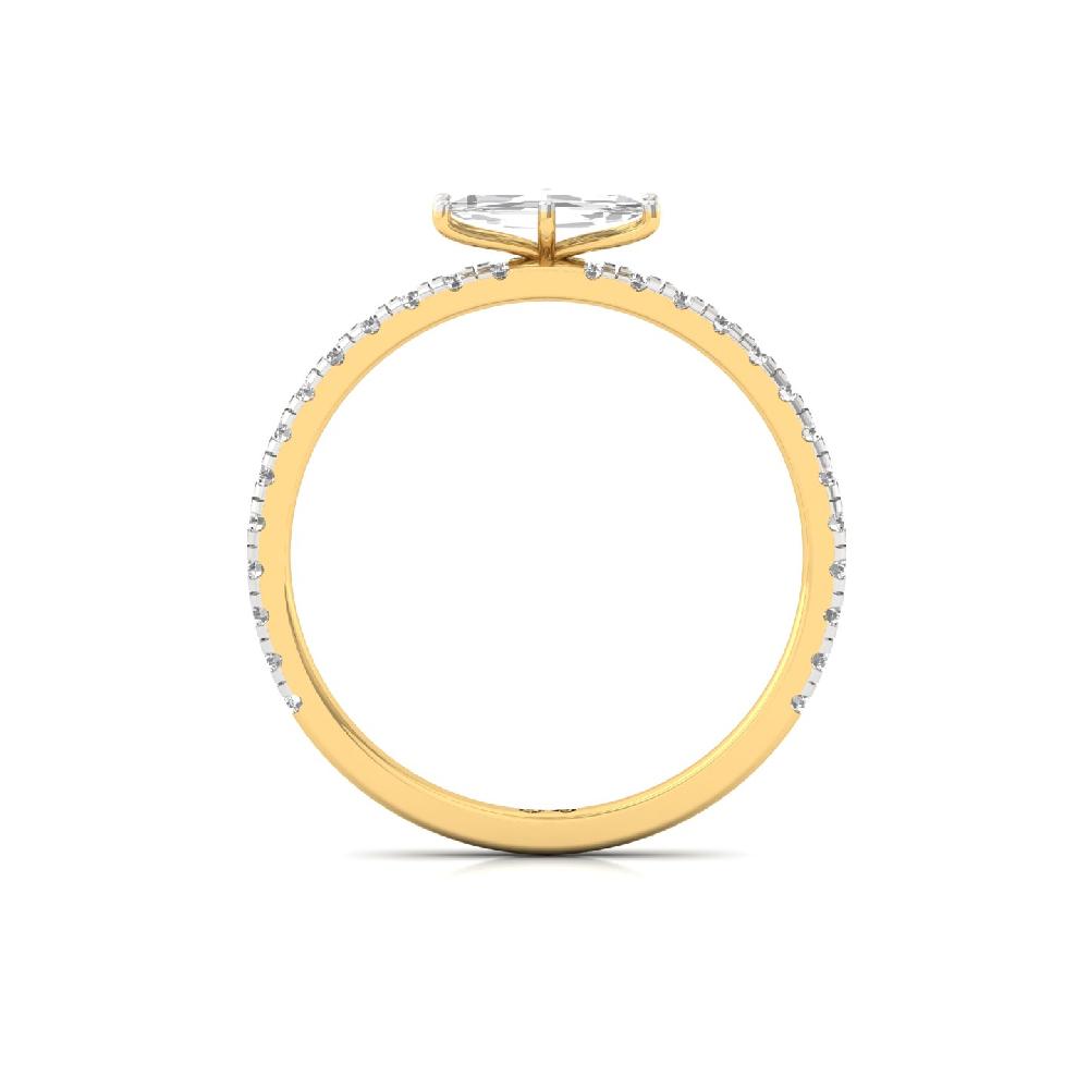 unique Cut Slim round Cut Solitaire CVD lab grown Diamond Ring