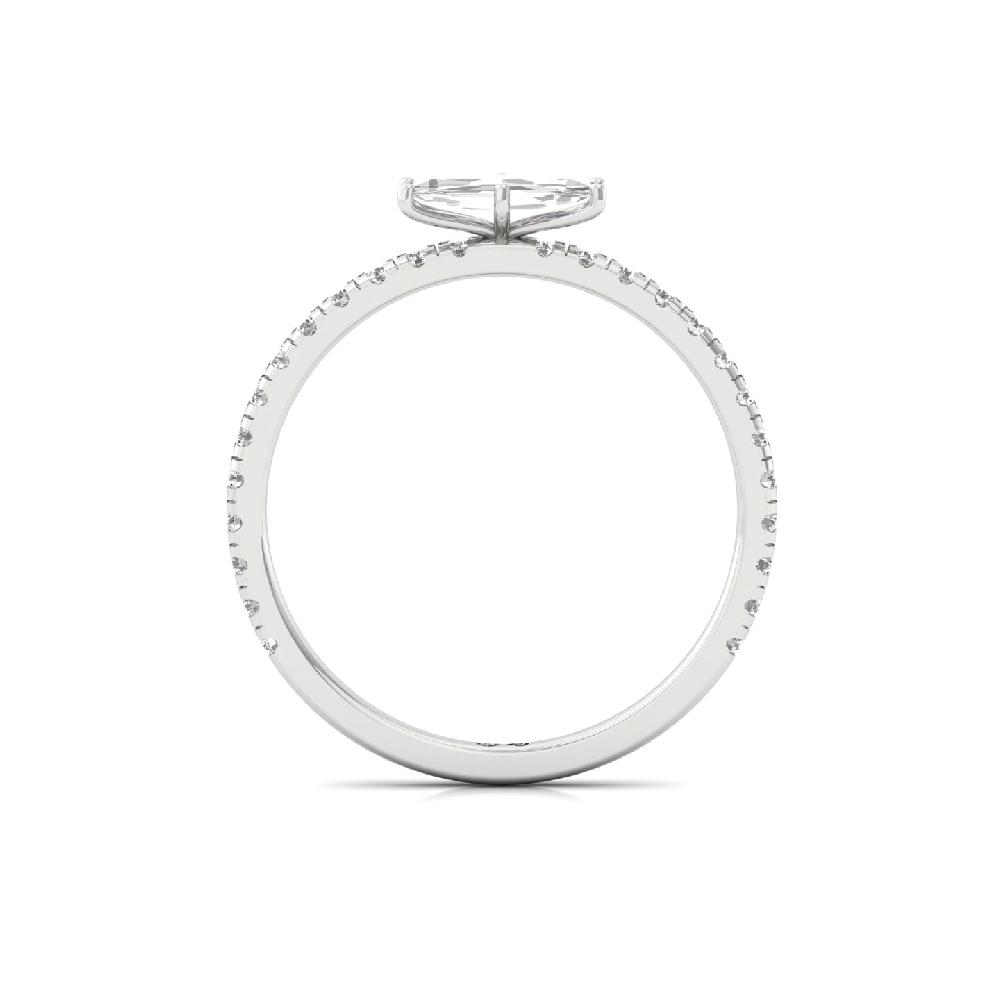 unique Cut Slim round Cut Solitaire CVD lab grown Diamond Ring