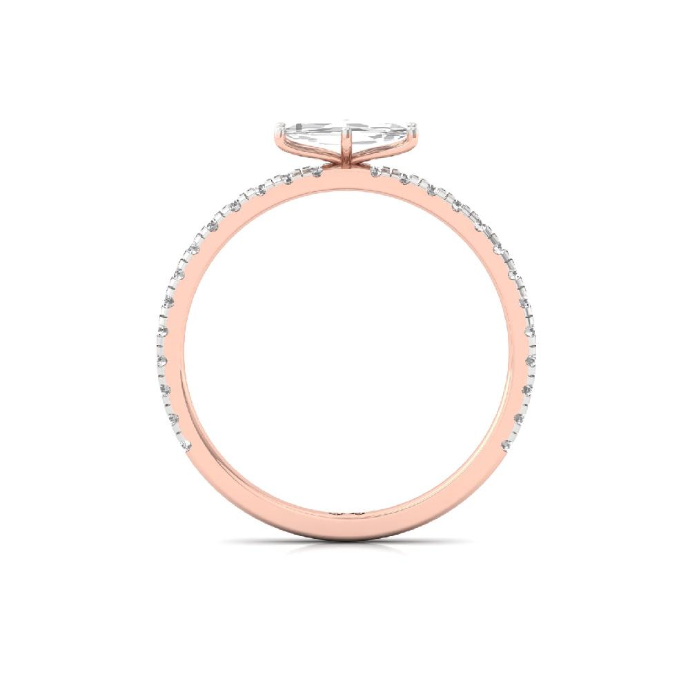 unique Cut Slim round Cut Solitaire CVD lab grown Diamond Ring