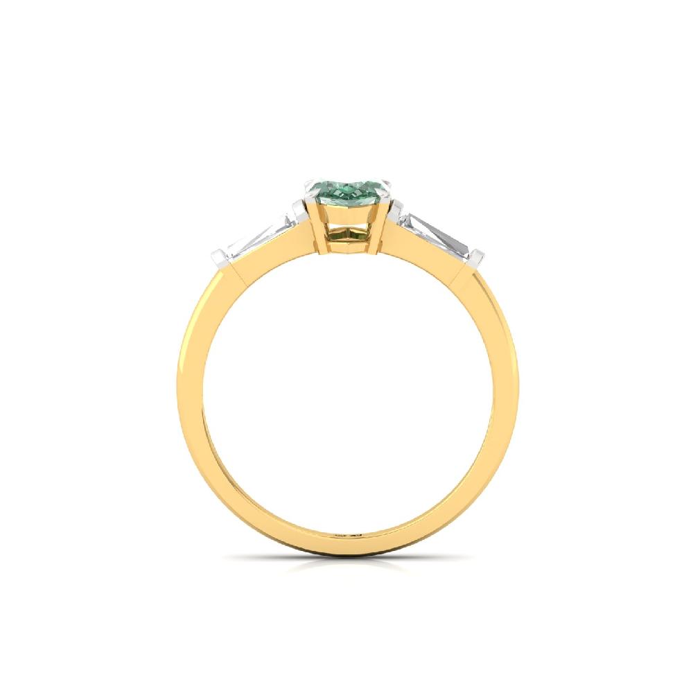 Graceful Marquise Cut Green Lab Grown Diamond Ring