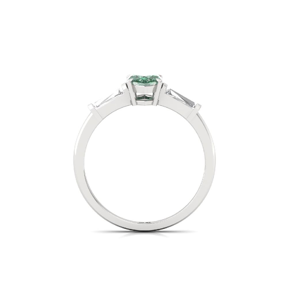 Graceful Marquise Cut Green Lab Grown Diamond Ring