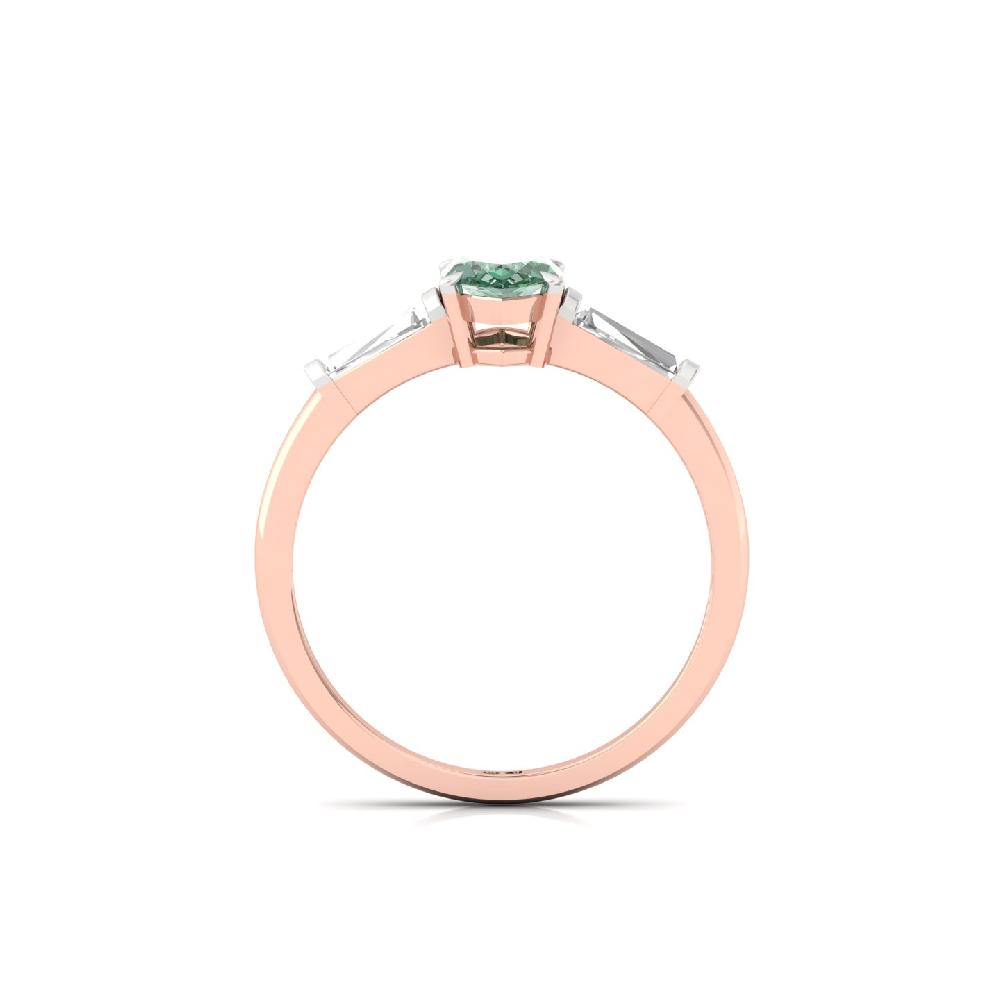 Graceful Marquise Cut Green Lab Grown Diamond Ring