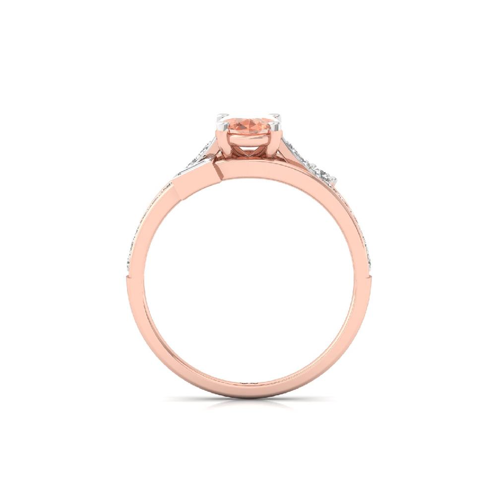 Elegant Oval Cut Peach Lab Grown Diamond Ring