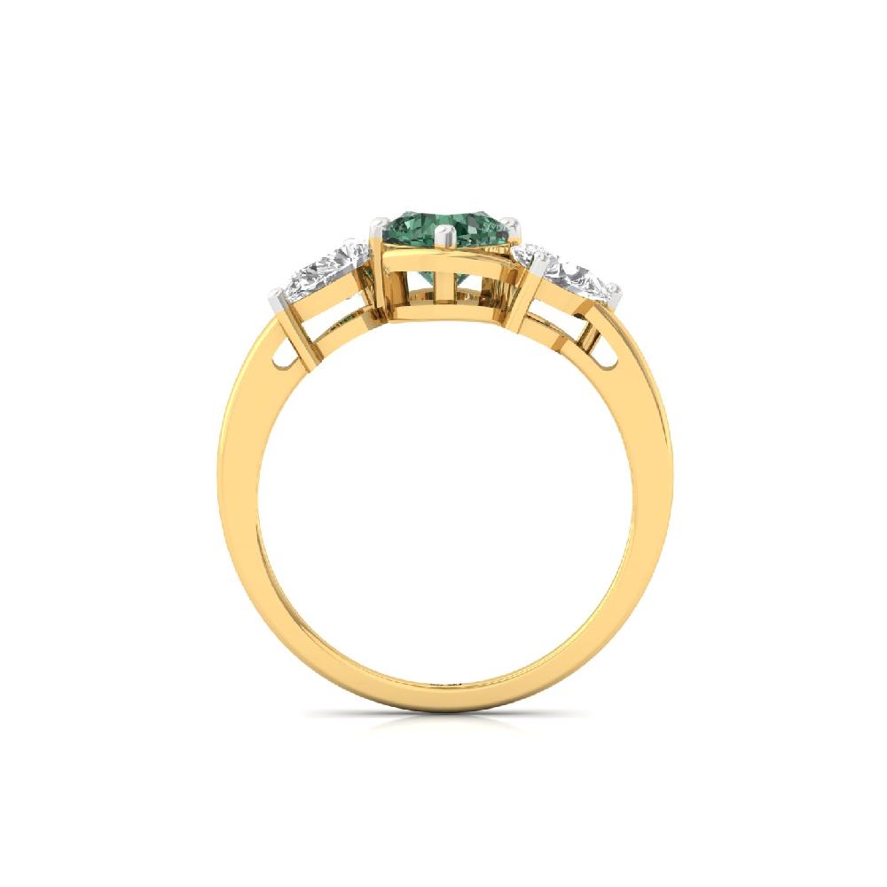 Cushion Green Lab Grown Diamond Trio Ring