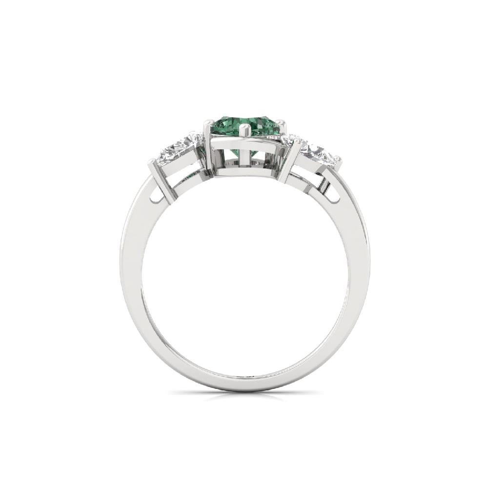 Cushion Green Lab Grown Diamond Trio Ring
