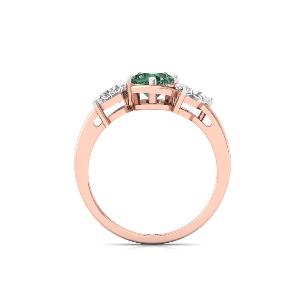 Cushion Green Lab Grown Diamond Trio Ring