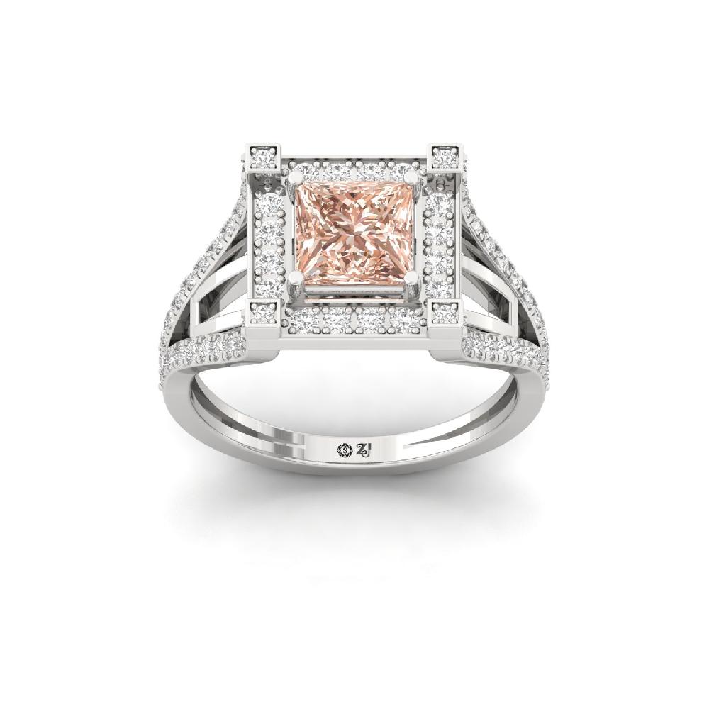 Princess Radiance Pink Lab Grown Diamond Ring