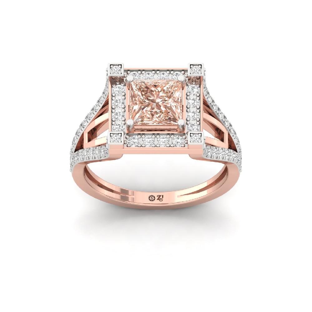 Princess Radiance Pink Lab Grown Diamond Ring