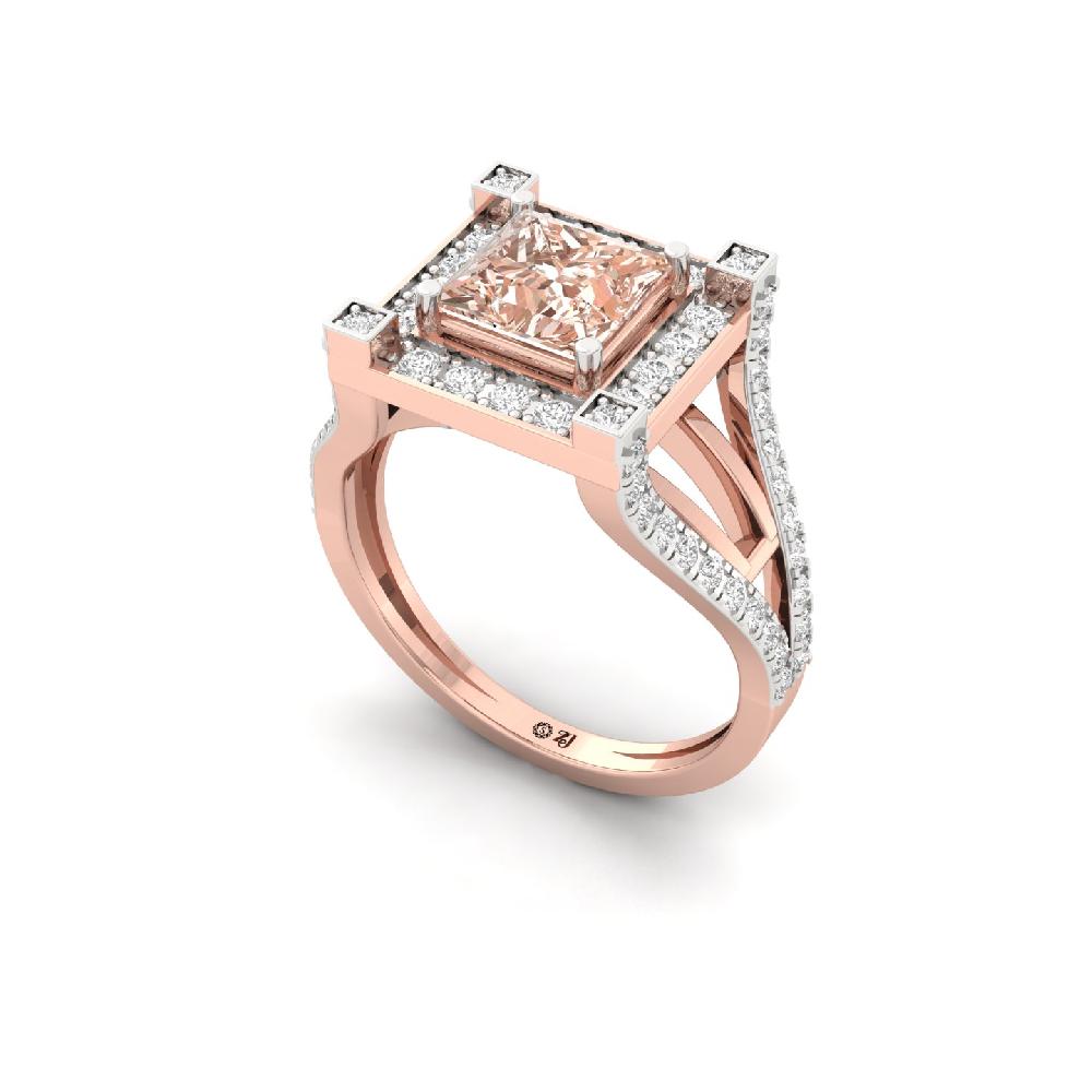 Princess Radiance Pink Lab Grown Diamond Ring