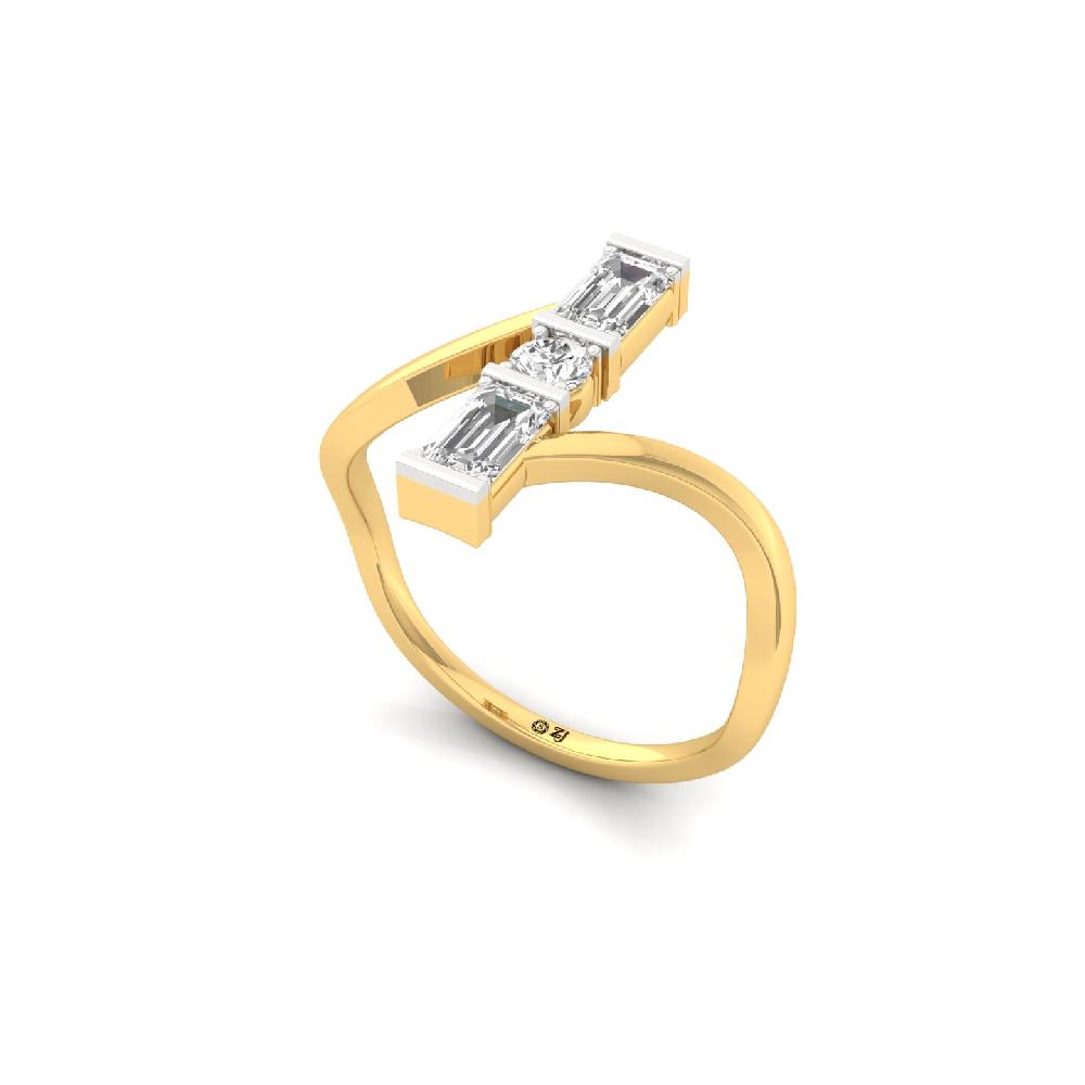 Twisted Emerald-Cut Lab Grown Diamond Designer Ring