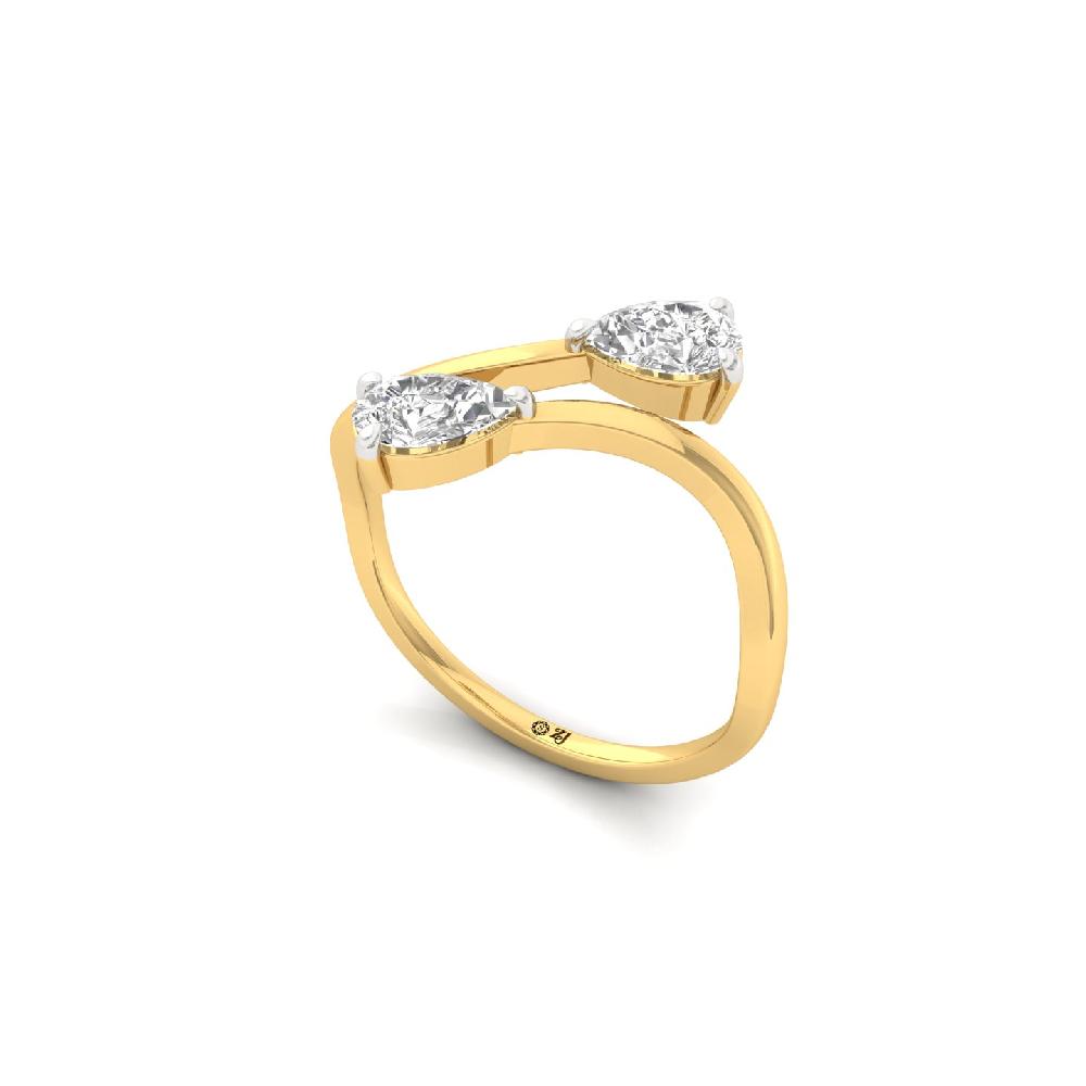 Twisted Twin Pear Cut CVD Diamond Ring
